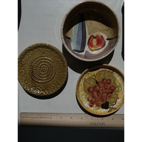 Vintage Mediterranean Serving Dishes Small Dipping Bowls Set Of 3 - Picture 9 of 10